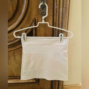 Lush White and Tan Fabric with Label